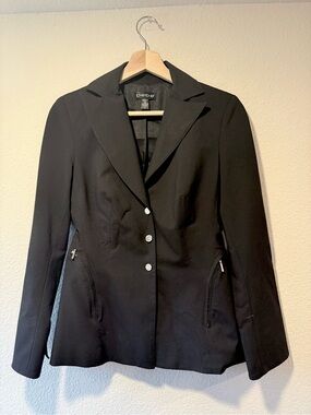 BEBE Vintage made in USA Black Fitted Blazer with Silver Accents